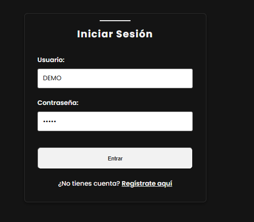 Formulario de Inicio de Sesión